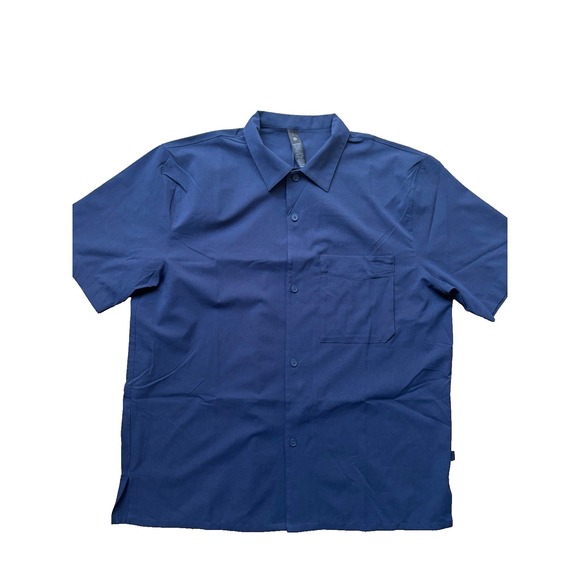 lululemon athletica Other - Lululemon Airing Easy Short Sleeve Shirt Mens Large Classic Fit Button Up Preppy